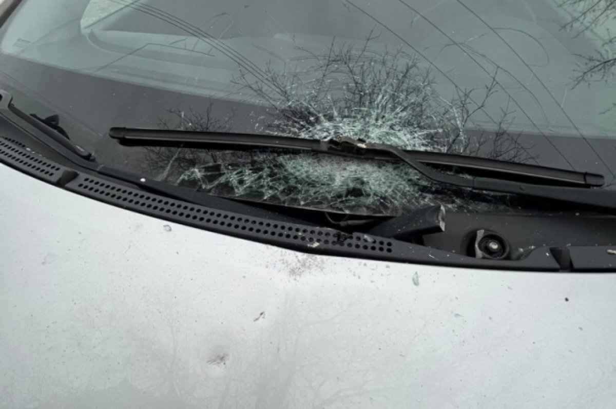    В Твери упавший кирпич повредил лобовое стекло припаркованного автомобиля