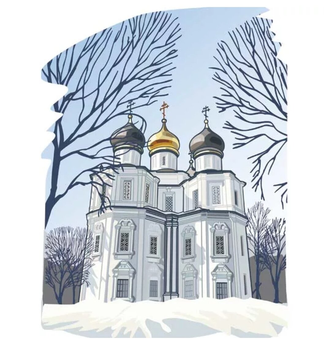 Зимняя Вологда рисунок