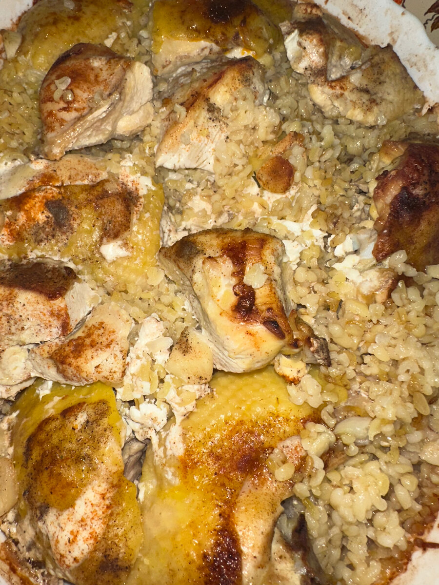 Булгур с курицей в сметанном соусе в готов виде😋😋😋