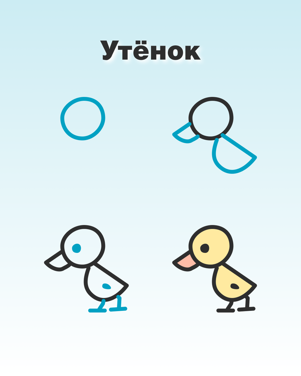 Как нарисовать уточку