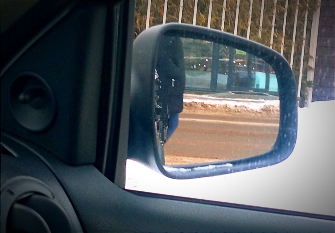 - И кто это там у нас спрятался? Его даже не настораживают включенные фонари заднего хода ..