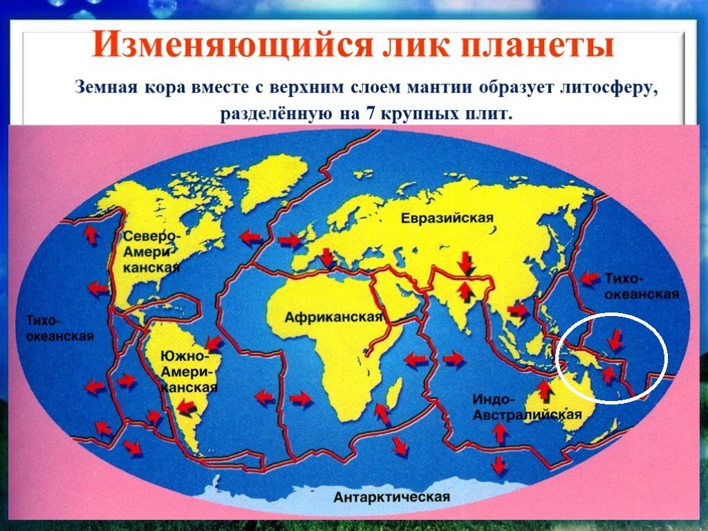 Части литосферной плиты