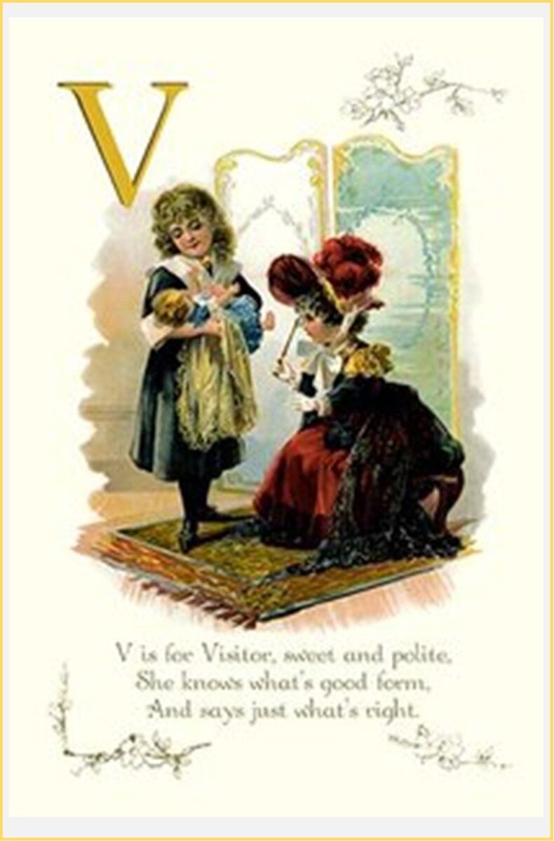 She was polite me. V is for