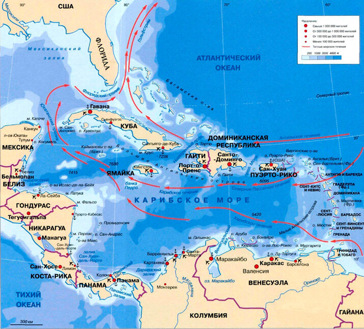 Карта большие антильские острова