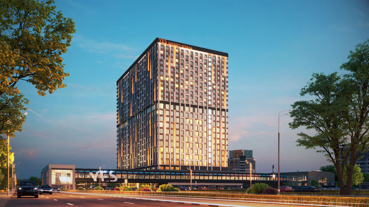 Фасад апарт-отеля «Yes Технопарк»