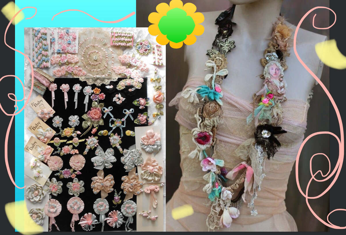 броши- колье и заколки для волос- чем не идея для мастерицы? фотоколлаж автора 