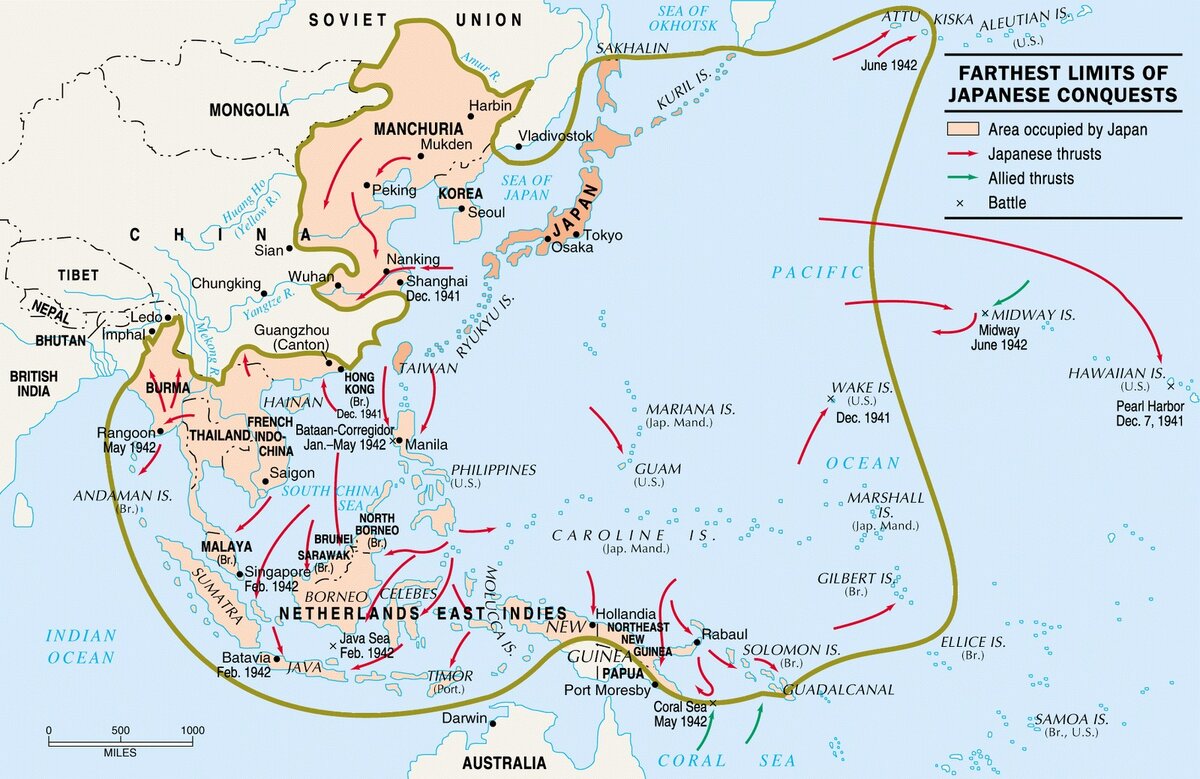 Карта японской империи 1942