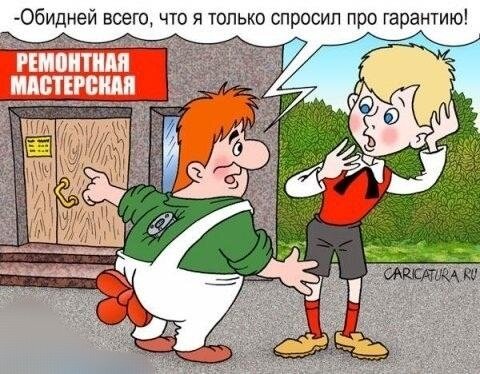 Карикатура про гарантию из источника caricatura.ru