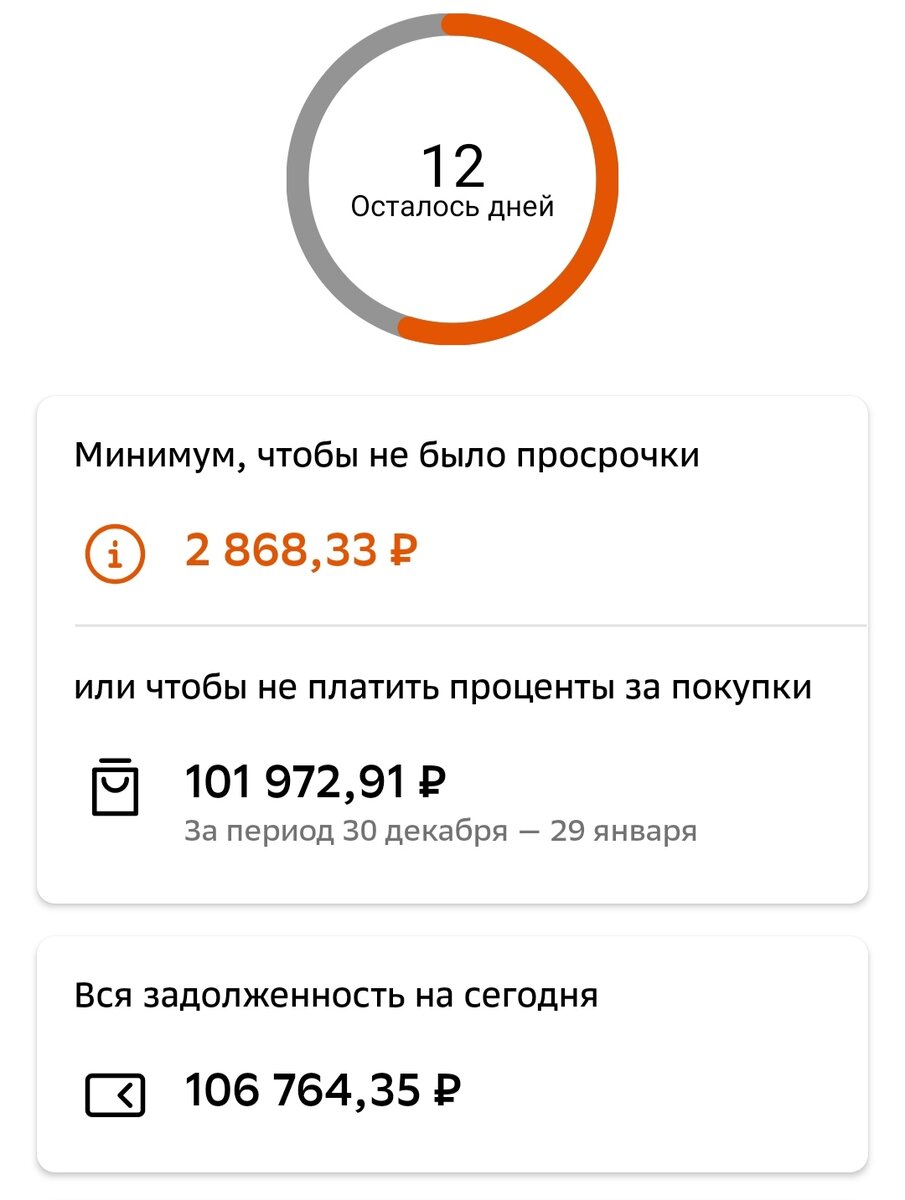 Вот моя кредитка