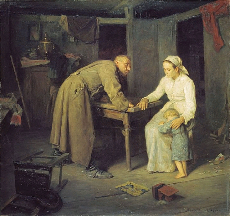 Картина Алексея Корзухина Пьяный отец семейства 1861 год