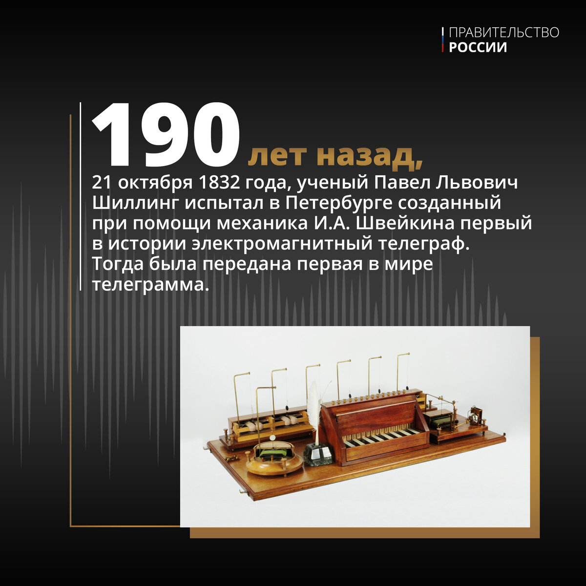 1832 Телеграф шиллинга. Первый в мире электромагнитный Телеграф.