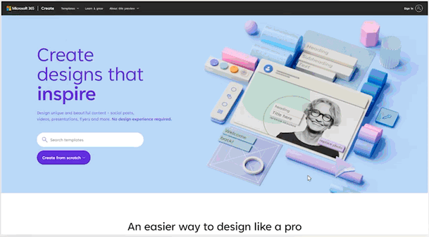 Изображение: Microsoft. Интернет-сайт "Microsoft Create".