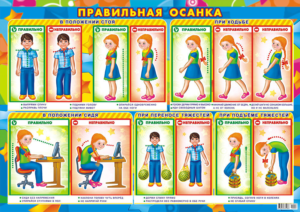 Правильная осанка картинки для детей