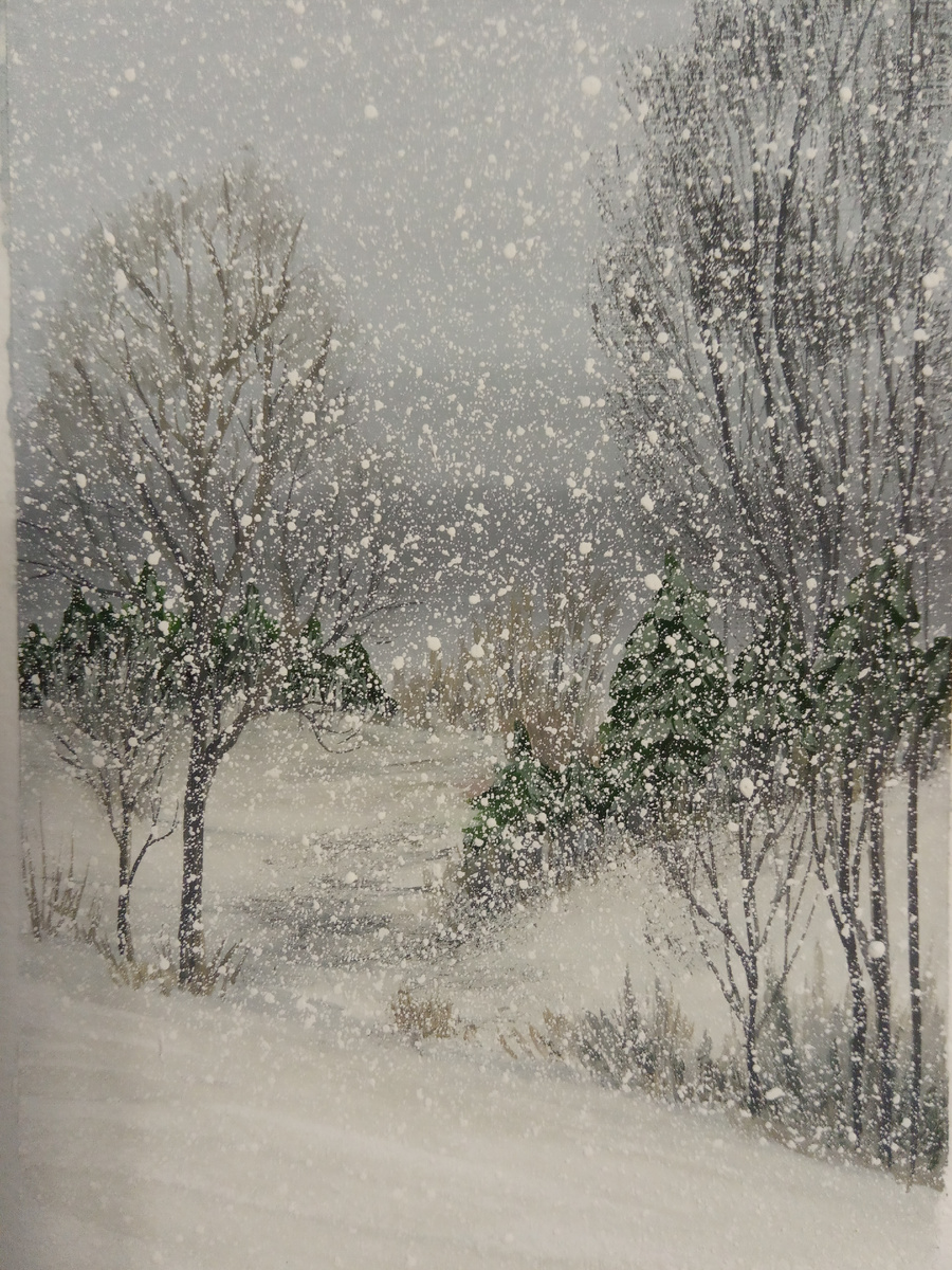 Снег в феврале.