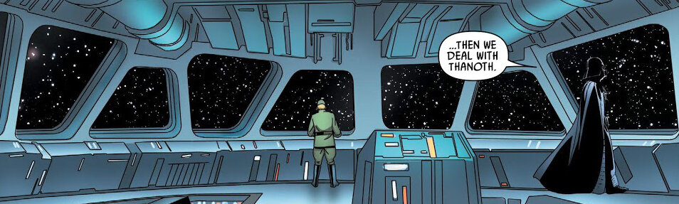 Фрагмент комикса Darth Vader №20 (изд-во Marvel), илл. Сальвадор Ларрока