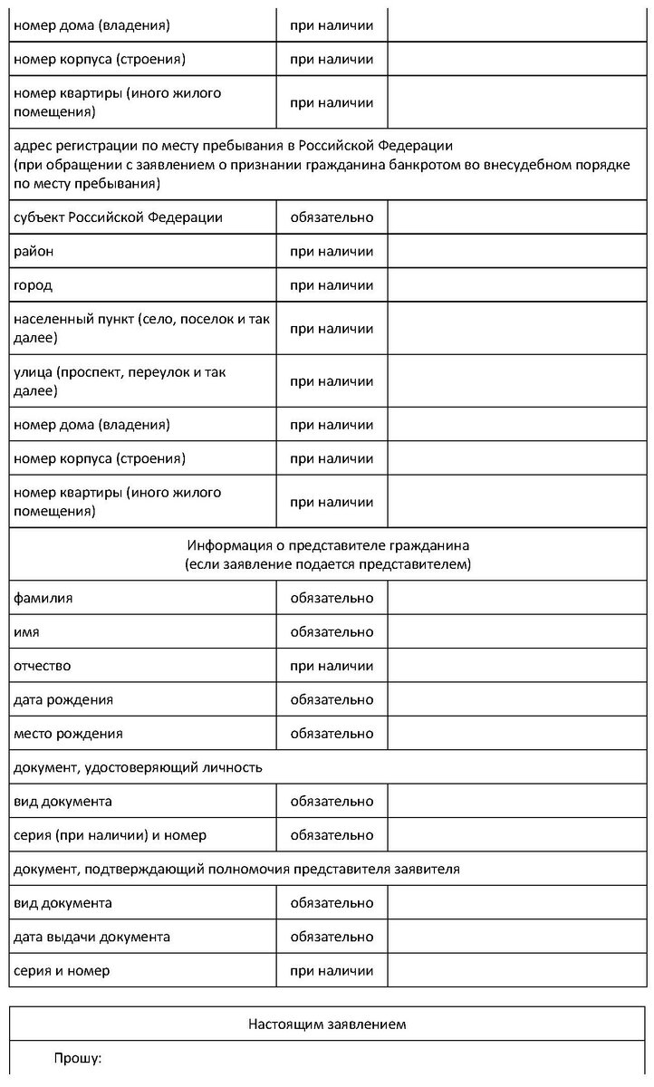 Форма заявления в МФЦ стр. 2