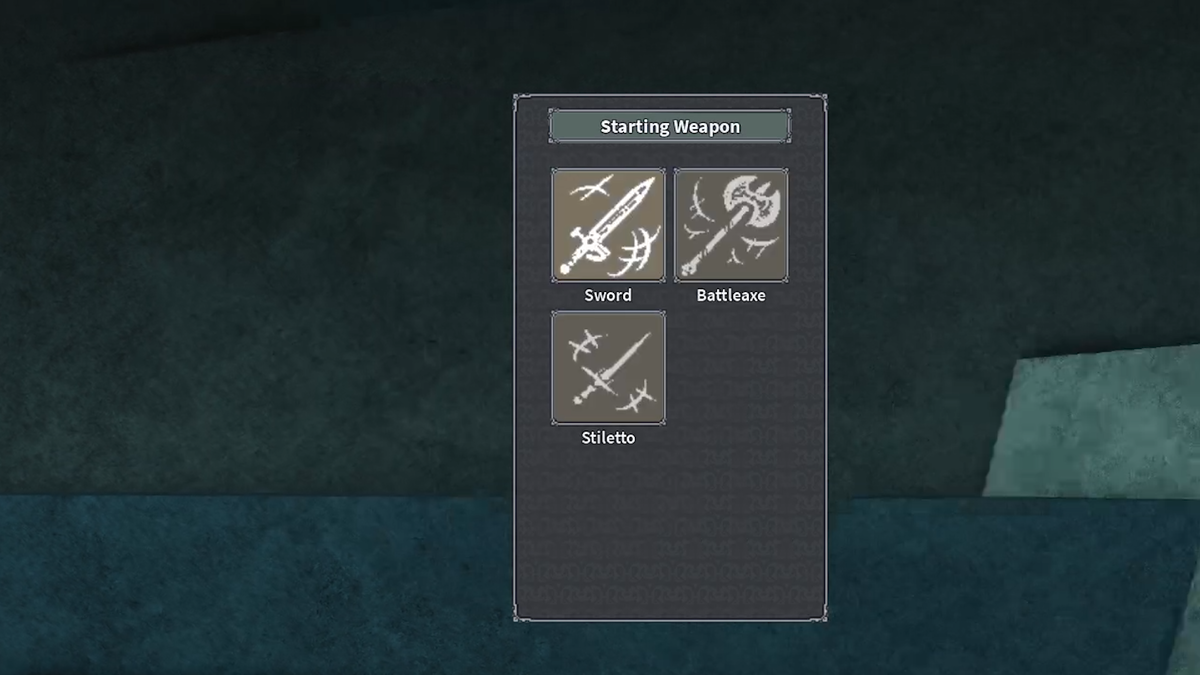 Оружие выбирается в начале вашего пути.