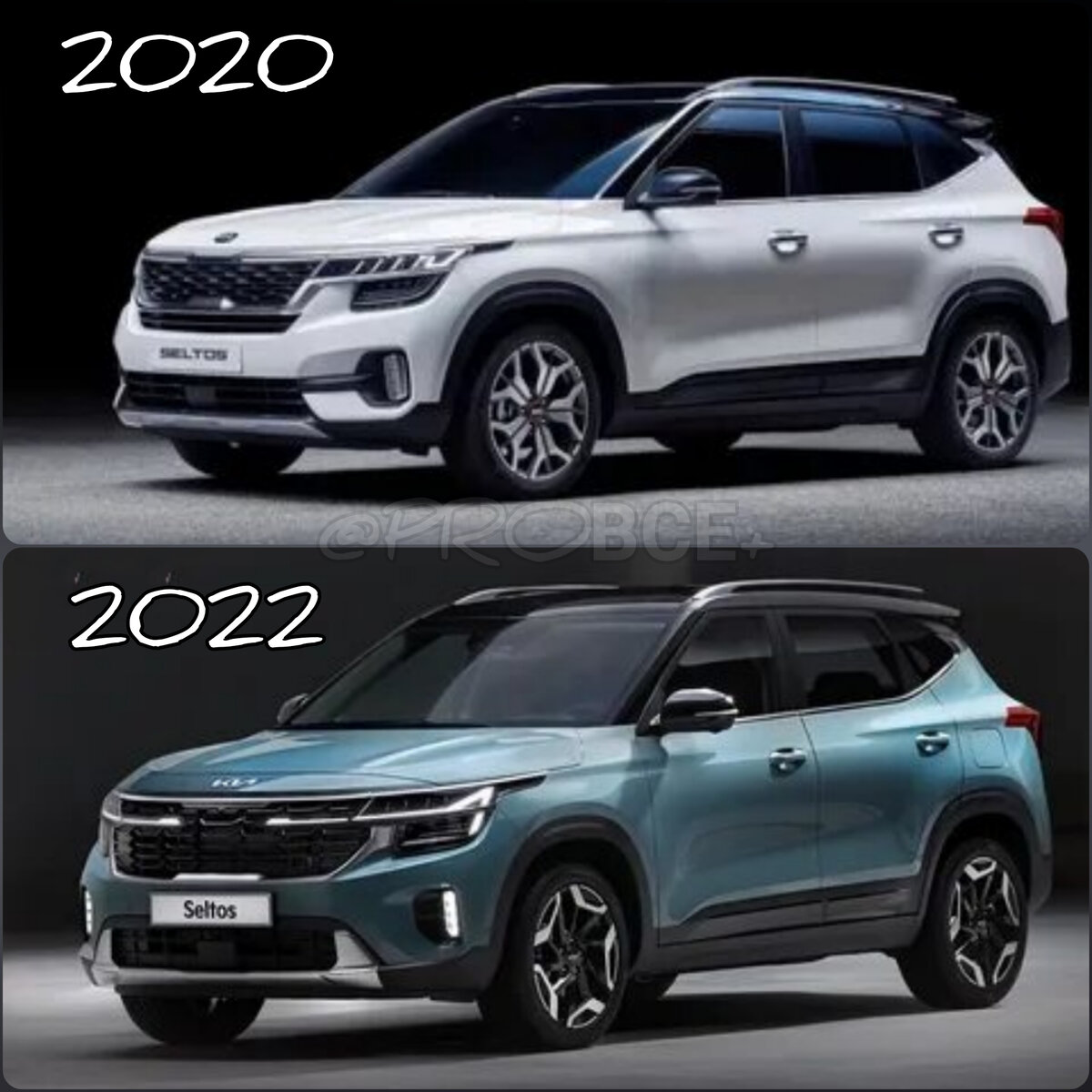 Сравнение - Kia Seltos (2020-2022) Вид: Спереди 