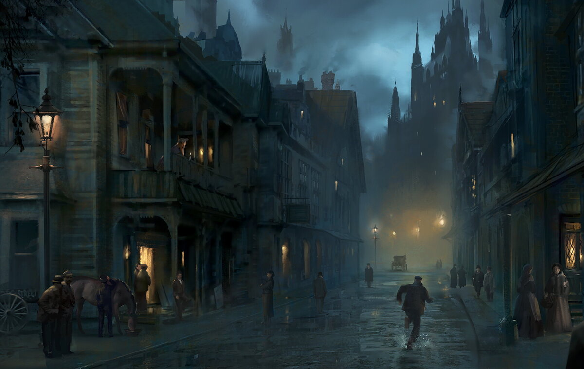 Лондон того времени - достаточно мистическое место.
(Фото: cdna.artstation.com).