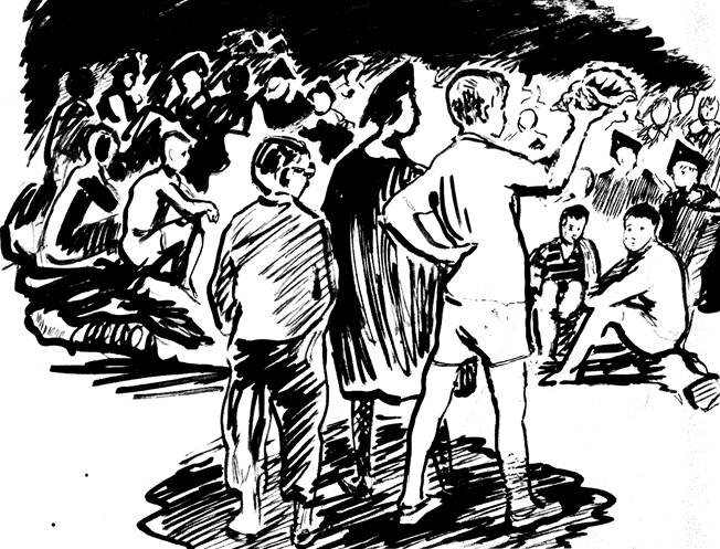 Иллюстрация Серафима Прусова из журнала "Вокруг света" за 1969 год, где впервые был опубликован "Повелитель мух" в переводе Владимира Тельникова. Фото взято из открытых источников в сети Интернет.