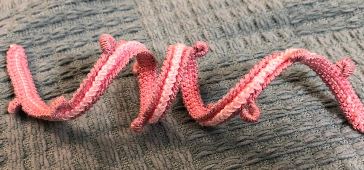 ШНУР ГУСЕНИЧКА С ЗАВИТКАМИ вязание крючком для начинающих How to Crochet for Beginners