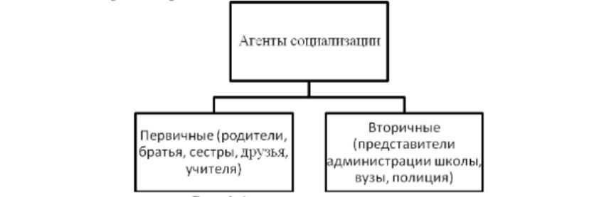 На рисунке представлены люди и организации, которые непосредственно оказывают влияние на социализацию.