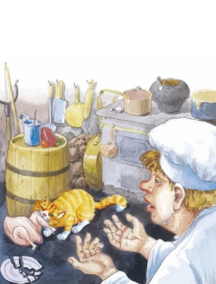 А Васька слушает и ест.