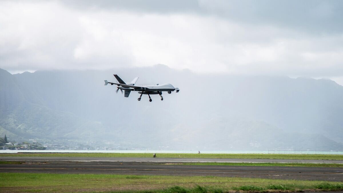    Американский разведывательно-ударный беспилотный летательный аппарат MQ-1C Gray Eagle© Фото : U.S. Marine Corps / Sgt. Branden Bourque