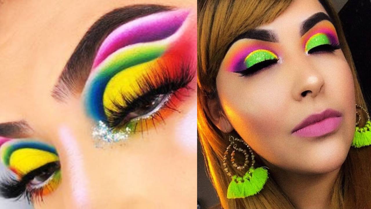 Сделала себе неоновые ногти в оттенках 