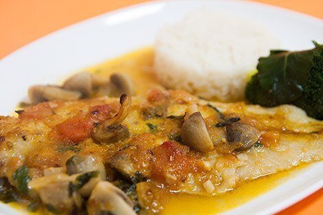 Рыба запеченная с грибами