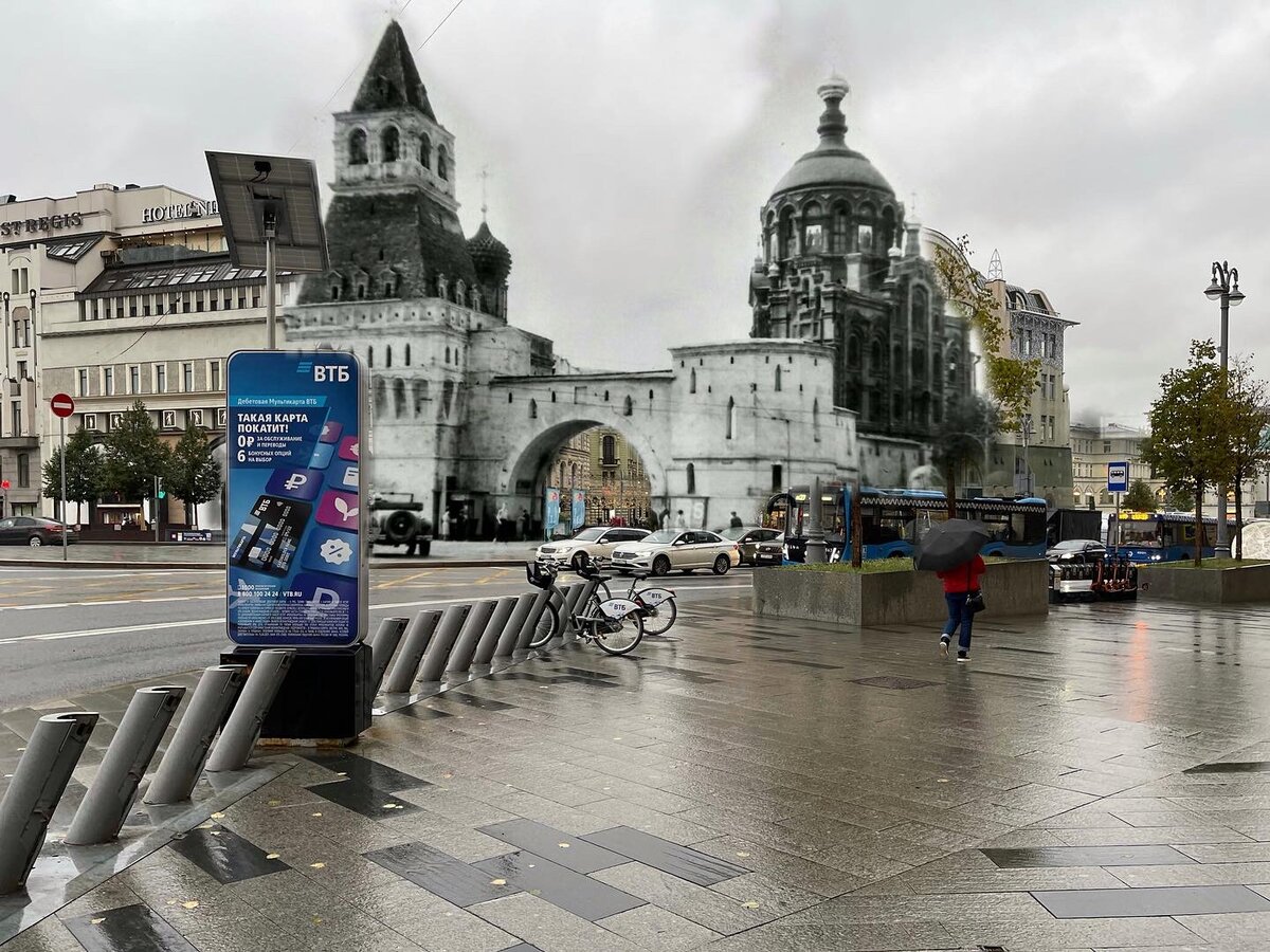 Москва дореволюционная и современная. Сделал снимки было/стало и  