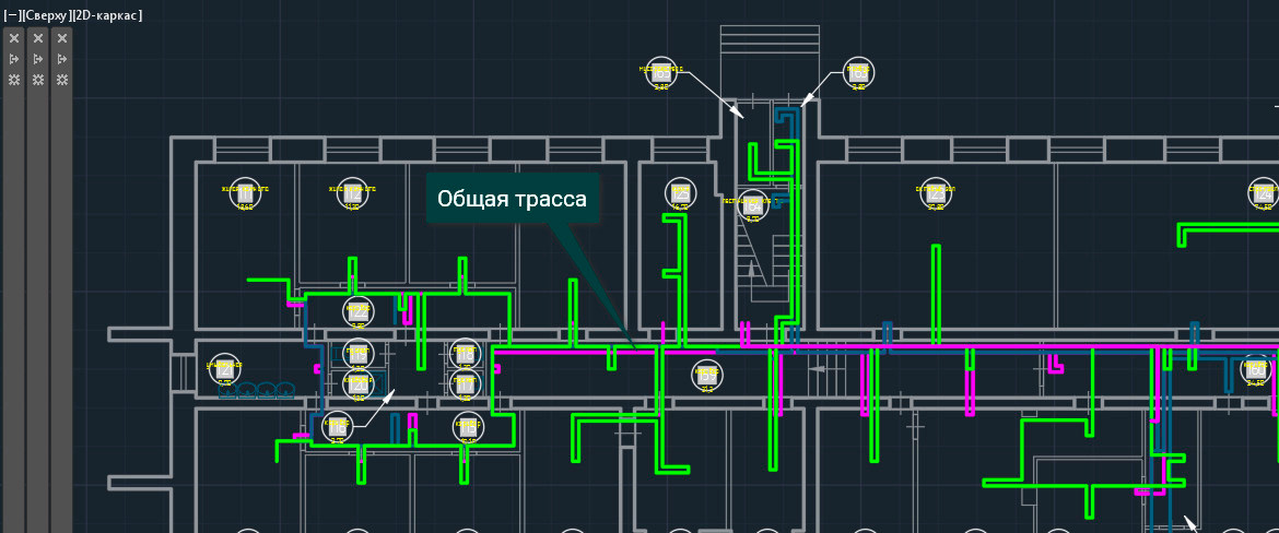 Чертеж электропроводки в autocad