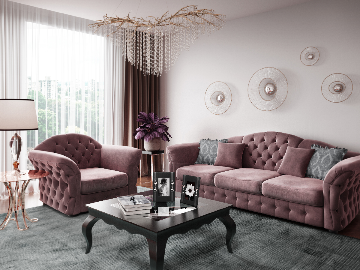 Пример интерьера от LIfestyle Unico. Декоративные зеркала Atmosphere использованы разных форм, но одного дизайна, что гармонично смотрится в интерьере. 