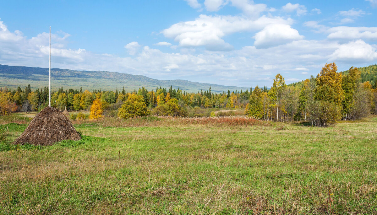 Куштумгинские поляны. Вид на хребет Большой Уральский.
