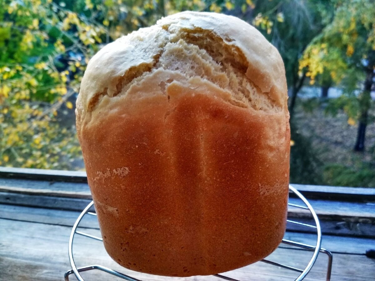 Хлеб белый простой на закваске в хлебопечке