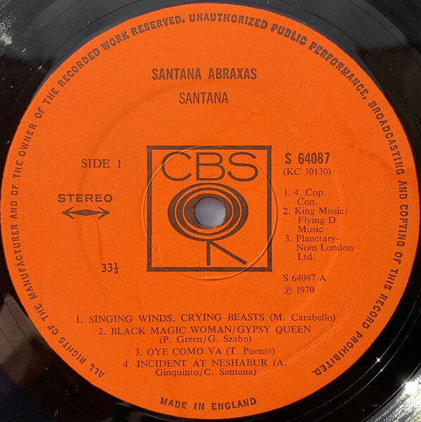 Abraxas второй студийный альбом латиноамериканской рок-группы Santana был выпущен осенью 1970 года, стал первым альбомом группы, занявшим первое строчку чарте альбомов в США.-1-3