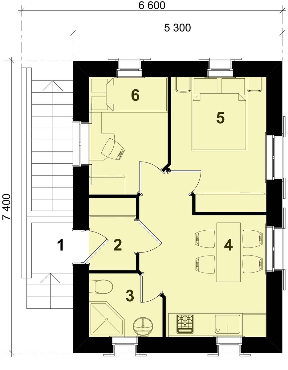 ЗОЛОТНИК 29 м2 - проект домика 5х7 для жилья или хозяйства | Инваполис -  проекты рациональных домов | Дзен