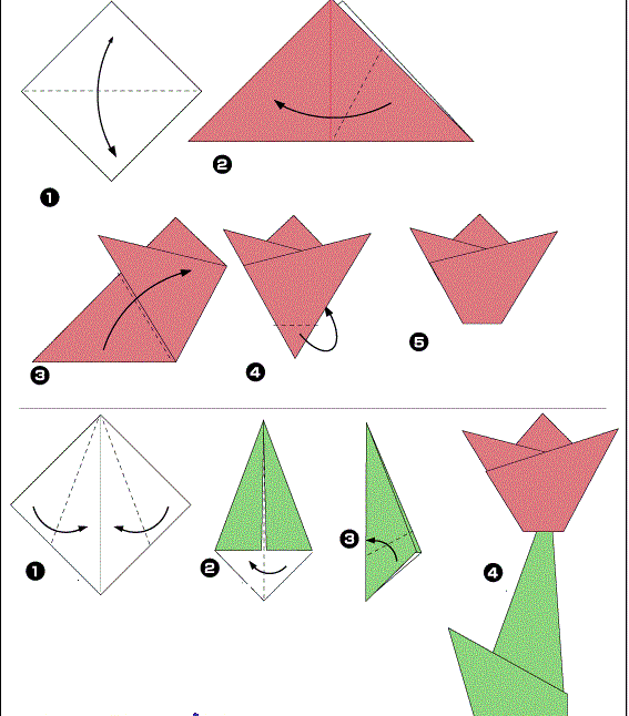 Цветок оригами для детей 3 лет