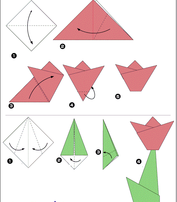 Оригами из бумаги цветы своими руками. Схемы, пошаговые инструкции + фото