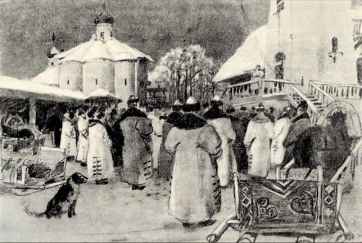 Новгородское вече. Худ . А. П. Рябушкин, конец XIX в. 
