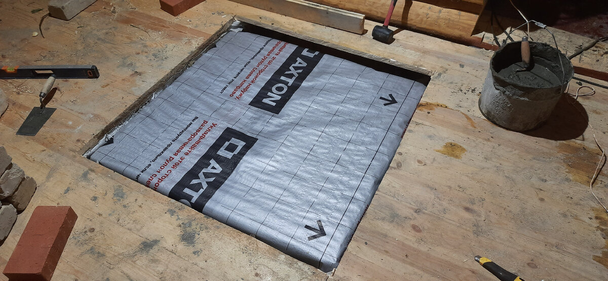 Начало строительства печи.