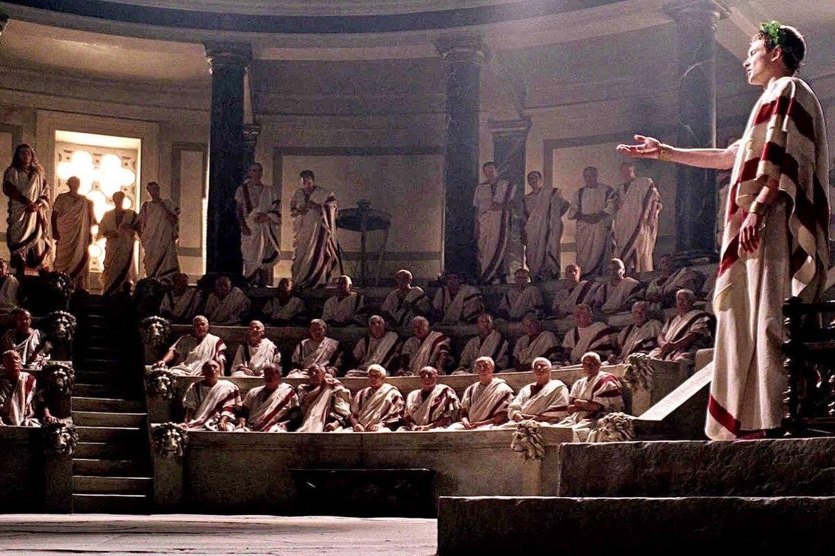 Римский сенат, кадр из сериала «Рим»