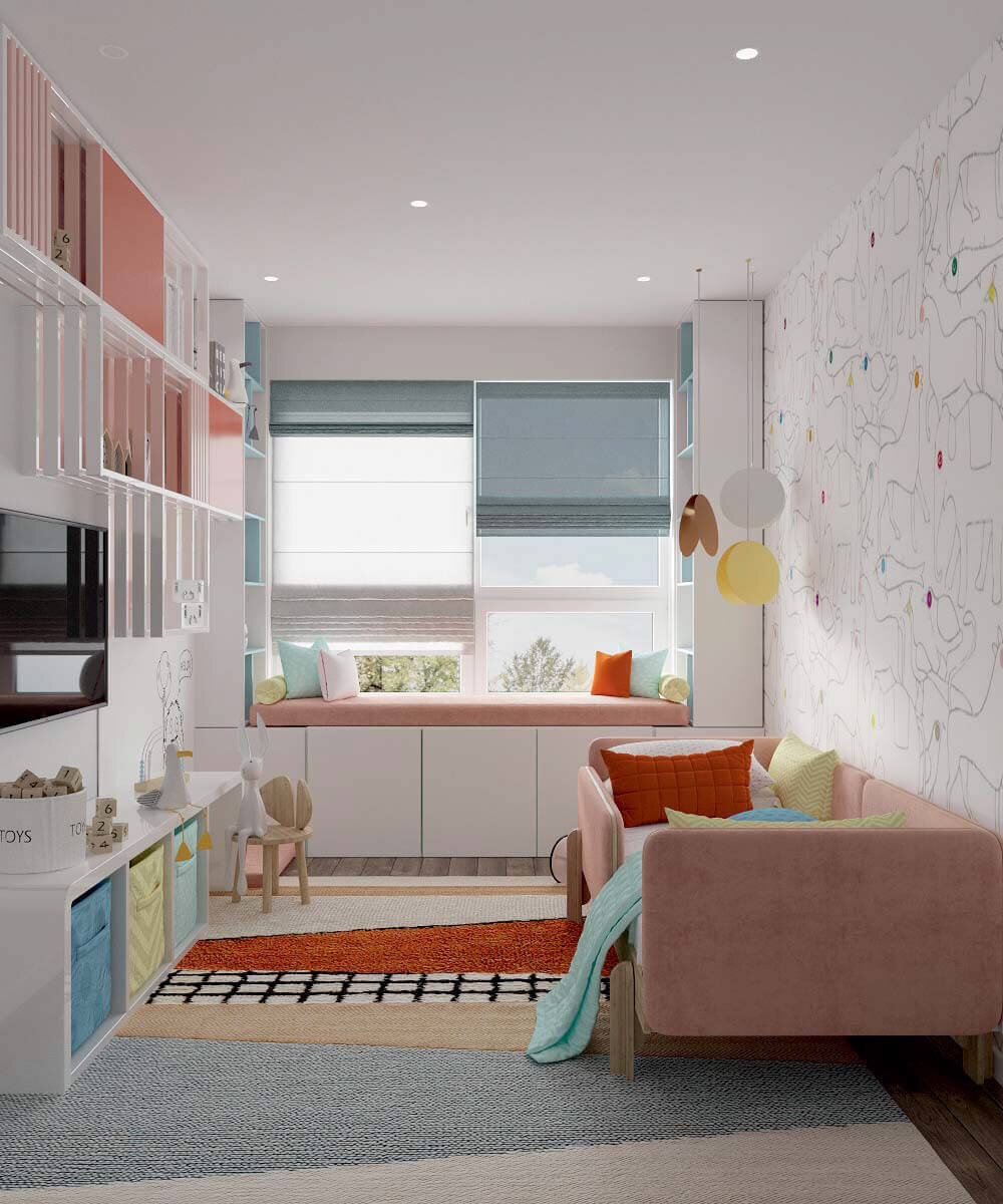 Мягкая зона отдыха у окна фото 1