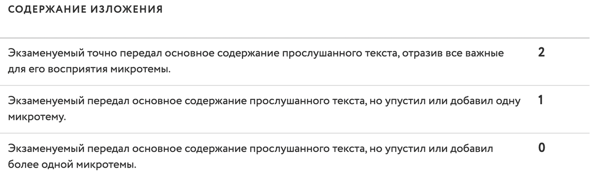 Первый критерий оценивания изложения на ОГЭ