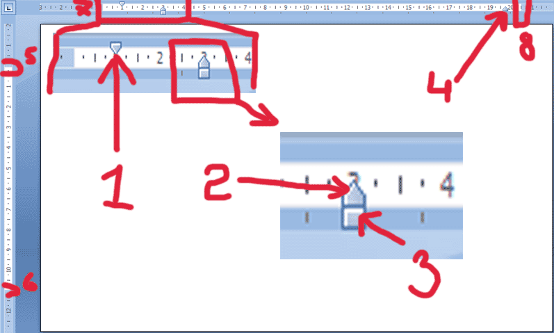 Элементы управления Линейкой в ms word