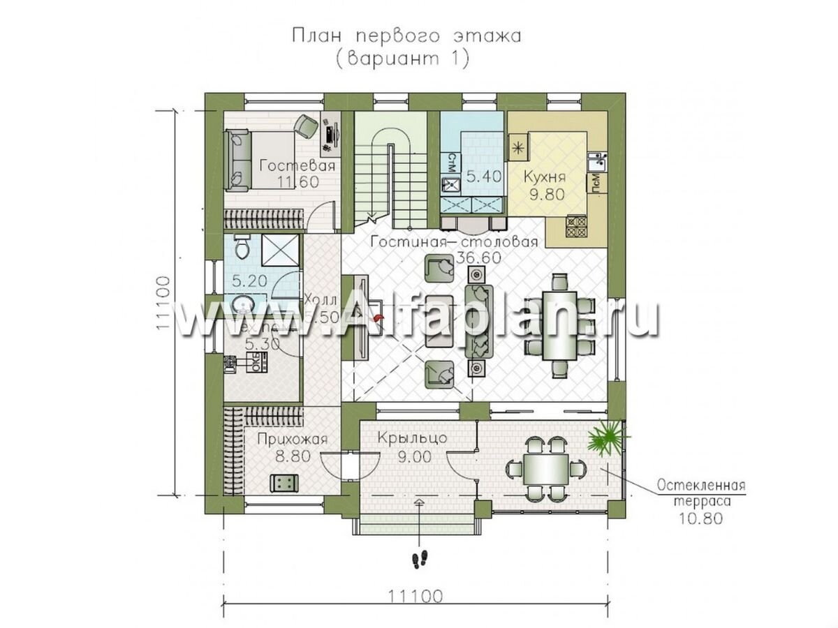 Новинка! Проект дома 11х11 с 4 спальнями - 