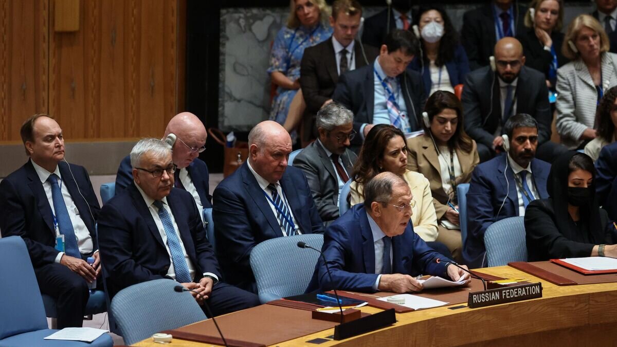    Министр иностранных дел РФ Сергей Лавров выступает на заседании Совета Безопасности ООН в Нью-Йорке© РИА Новости / МИД РФ