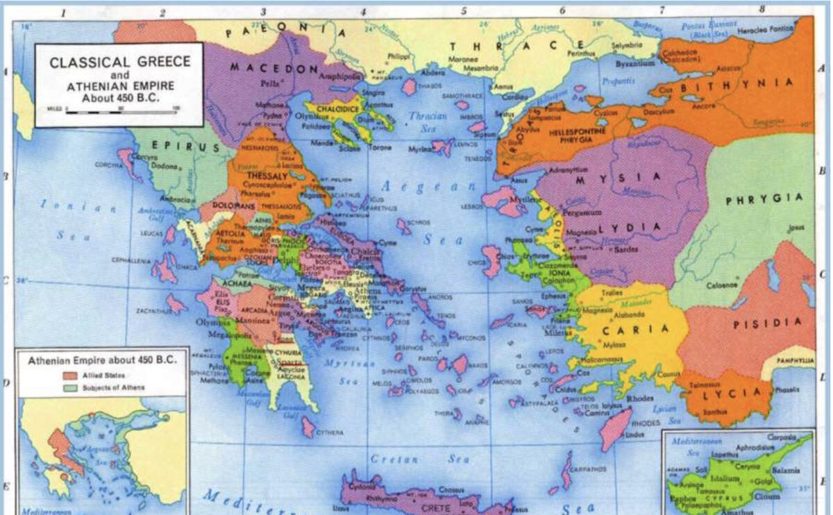 Карта классической Греции.