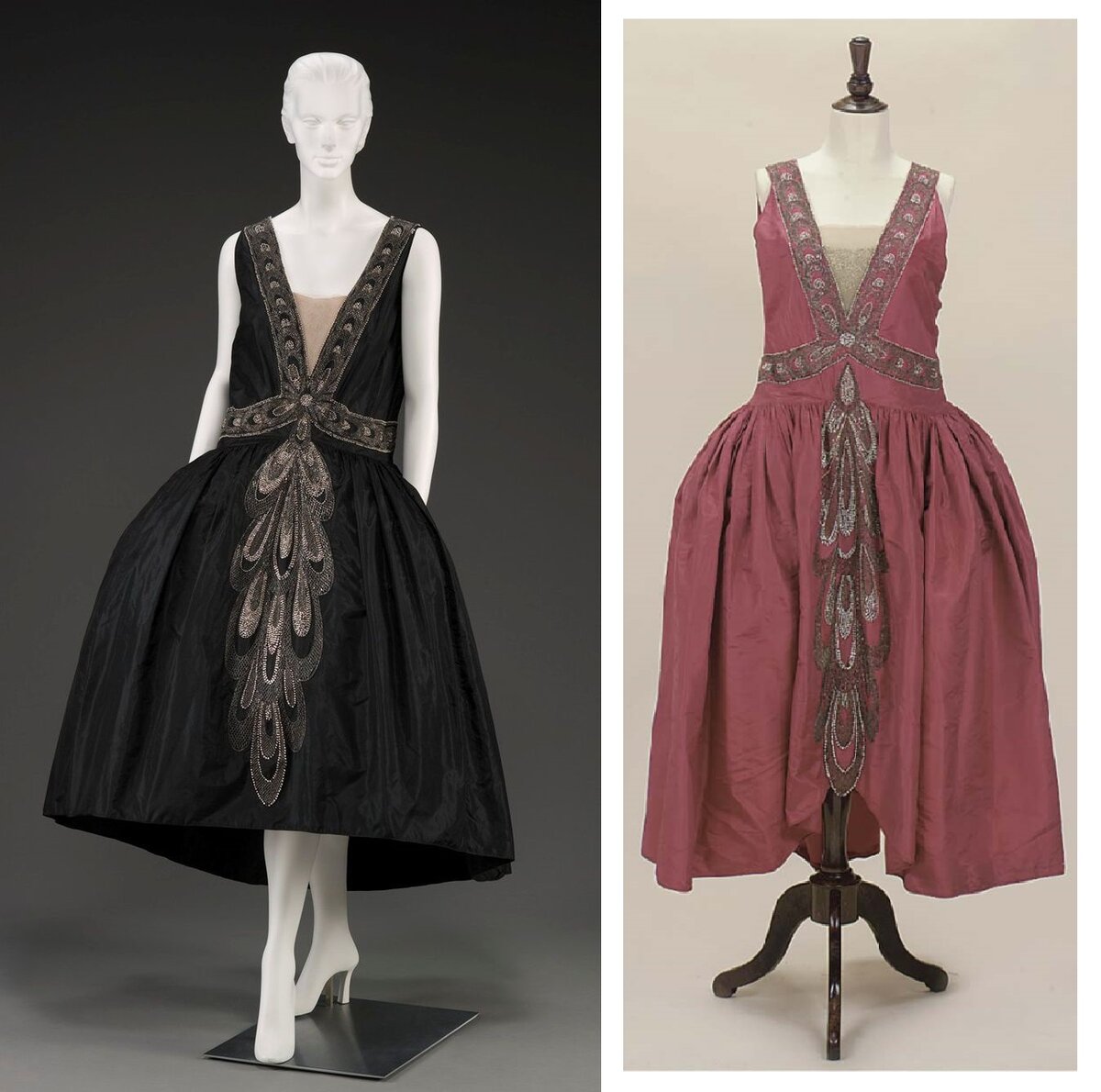 1. Robe de Style. Designed by Jeanne Lanvin. Fall/Winter, 1926 © The Metropolitan Museum of Art 2. A RARE ROBE DE STYLE, JEANNE LANVIN. Unlabelled, circa 1924 © Christie’s