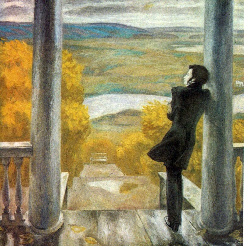 Попков Виктор Ефимович 'Осенние дожди. Пушкин' 1974 год  Третьяковская галерея.